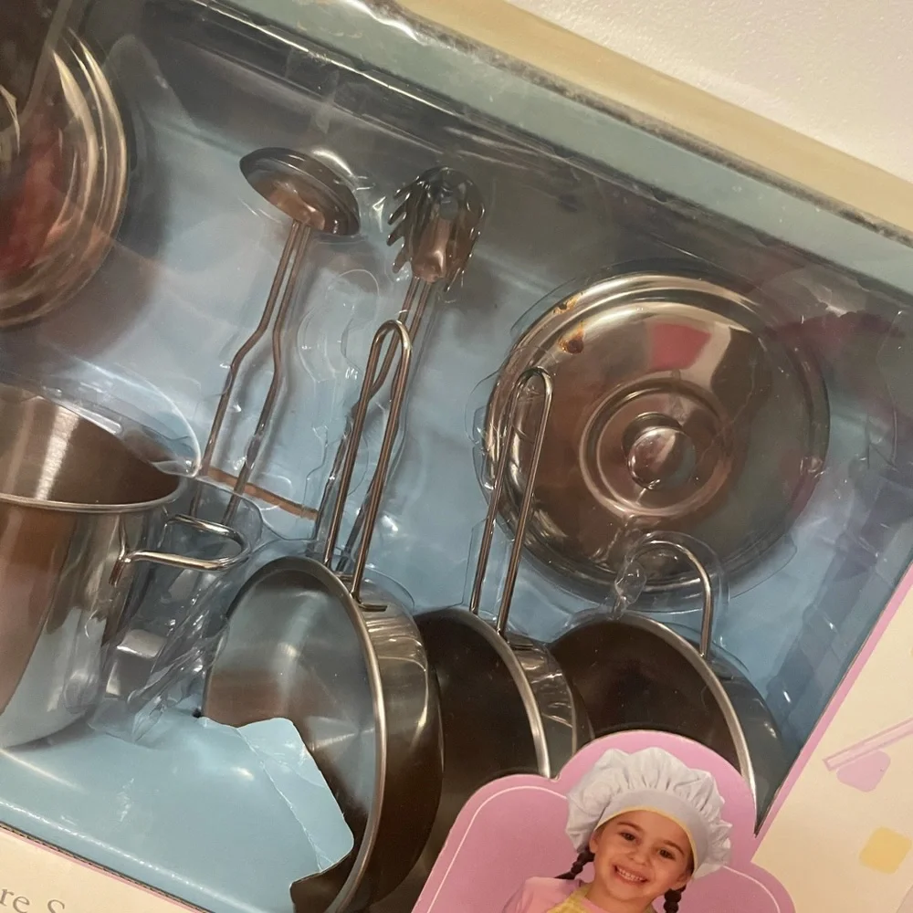 Vintage Kitchen Set Cookin For Kids Real Metal Pot Vintage Toys Doll Accessories